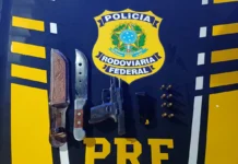 PRF prende homem por porte ilegal de arma de fogo e faca em Rio Casca