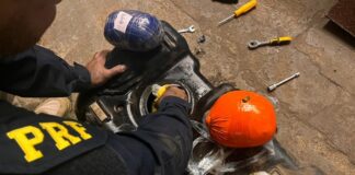PRF apreende “Ice Nug” dentro do tanque de combustível de um automóvel na BR-262