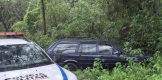 Veículo furtado é localizado pela Polícia Militar às margens do Rio Santa Bárbara