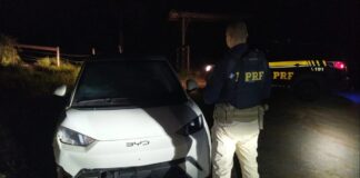 BYD roubado na BR-262 é recuperado pela PRF em Rio Casca