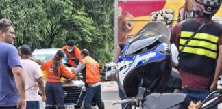 Colisão entre carro e moto deixa dois feridos no Bairro Belmonte