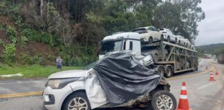 Acidente na BR-381 deixa um morto e provoca 4 km de congestionamento em São Gonçalo do Rio Abaixo