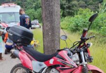 Motociclista sofre fratura exposta após colisão na Estrada do Jacuí