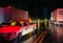 Colisão frontal entre Saveiro e caminhão deixa ferido na BR-381
