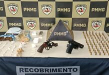 Polícia Militar apreende armas e drogas no bairro São João, em João Monlevade