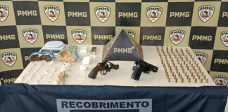 Polícia Militar apreende armas e drogas no bairro São João, em João Monlevade