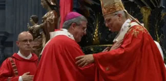 Ex-bispo diocesano recebe insígnia das mãos do Papa Leão XIV