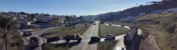 Trevo do Santo Hipólito/ Sion, em João Monlevade, na BR-381, onde estão previstas obras de readequação dos acessos. Intervenções anunciadas pela Nova 381 não foram incluídas no cronograma semanal divulgado pela concessionária.