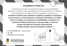 Câmara de João Monlevade realiza audiência pública sobre prevenção e enfrentamento à violência doméstica