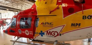 Helicóptero dos Bombeiros transfere criança de 3 anos de Itabira para Belo Horizonte