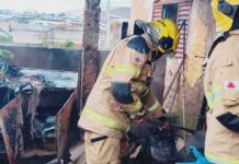 Incêndio atinge residência no Cruzeiro Celeste, em João Monlevade