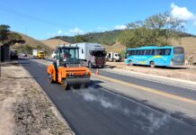 Obras provocam intervenções em diferentes pontos da BR-381 entre Caeté e Governador Valadares