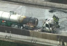 Incêndio em carreta-tanque bloqueia totalmente o Rodoanel em São Paulo
